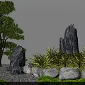 Traditional Zen Karesansui Garden With Pine Tree Rock Formations Gravel And Greenery