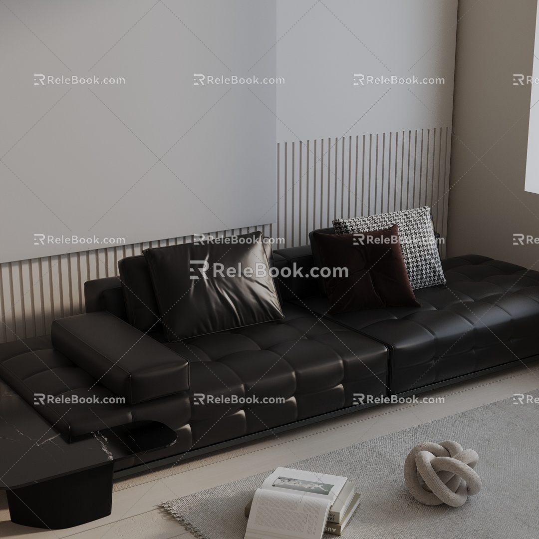 Modern three-seat sofa 3d model