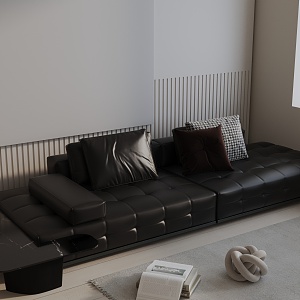 Modern three-seat sofa 3d model