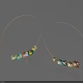 Stylish Golden Hoop Earrings With Colorful Gemstones And Fashionable Design For Daily Use