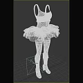 Gray Corset Dress with Spaghetti Straps Tulle Skirt Lace Details Knee High Socks and Boots