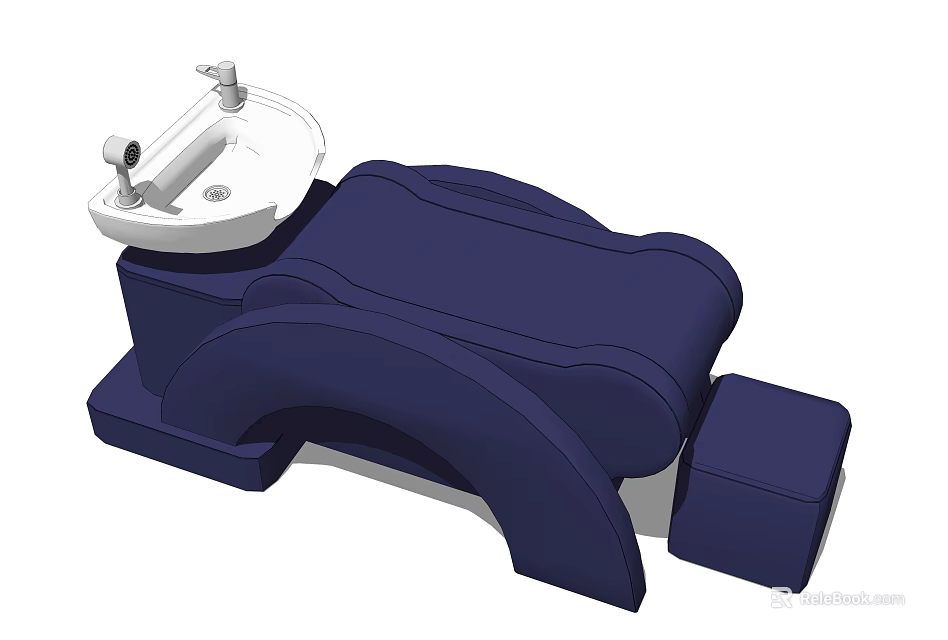 Deep Blue Modern Massage Chair With Comfortable Backrest And Leg Support 3d model 