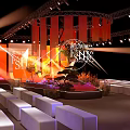 International Fashion Show Runway With Modern Lighting And Elegant Stage Decor