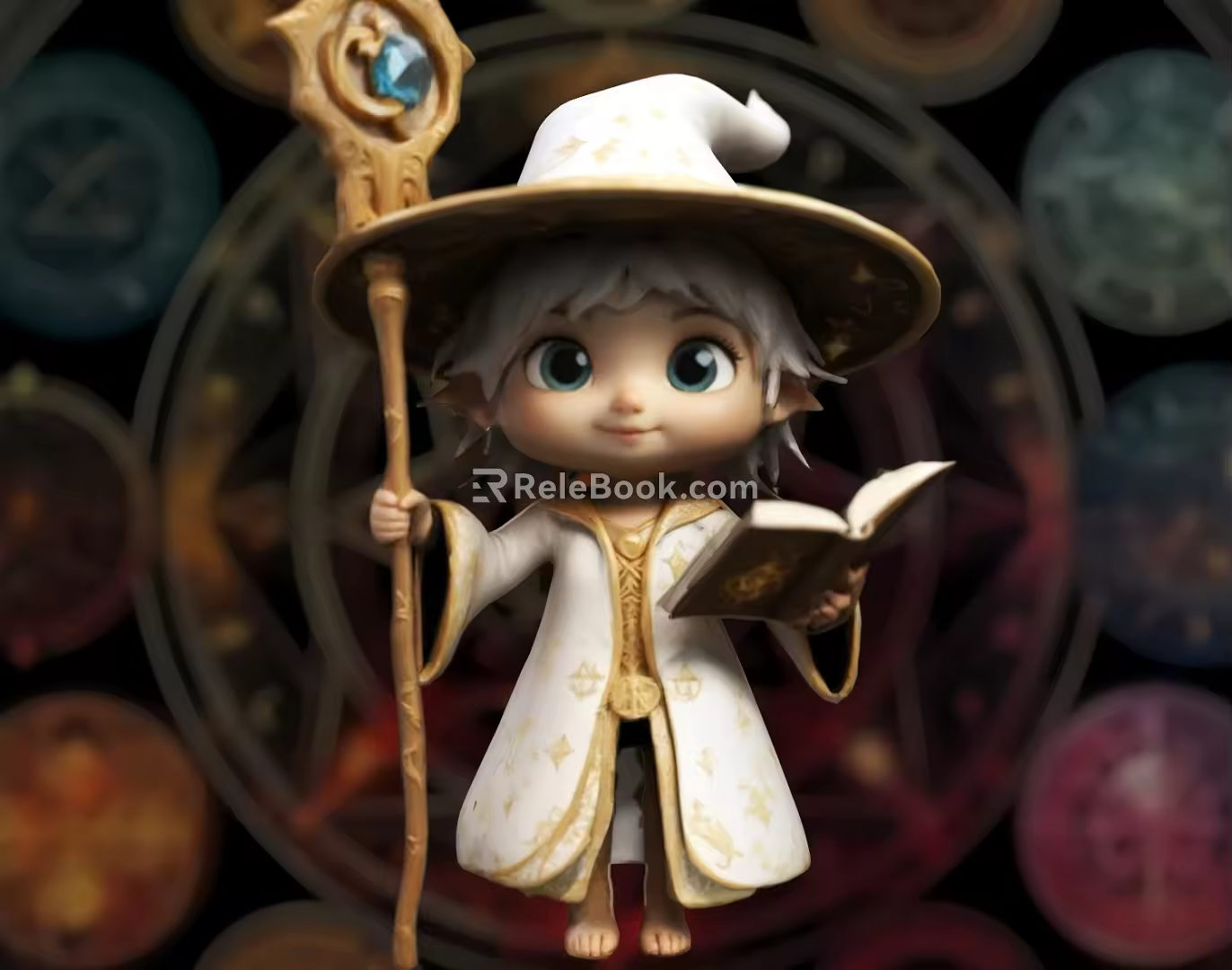 Mage Game Characters Cartoon Characters Cute Mage Magic Hand Ornaments 3d model
