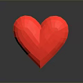 Stylish Red Heart Shaped Decorative Ornament With 3D Design And Reflection On Gray Gradient Background