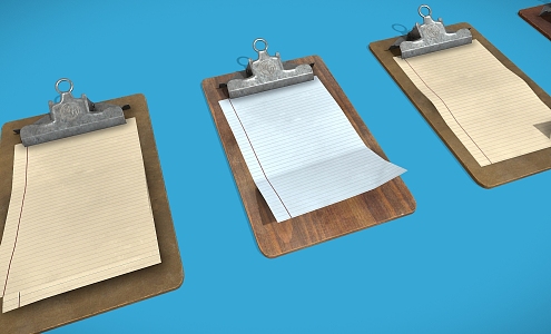 Modern Letter Paper Clipboard 3d model