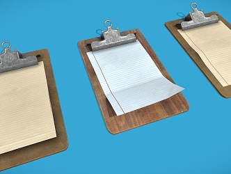 Modern Letter Paper Clipboard 3d model