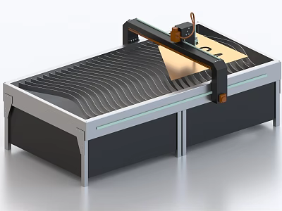 Industrial CNC Cutting Machinery With Precision Worktable And Wavy Metal Sheet Cutting Tool 3d model