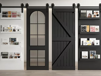 modern barn door barn door sliding door sliding door books 3d model