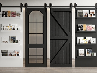 modern barn door barn door sliding door sliding door books 3d model