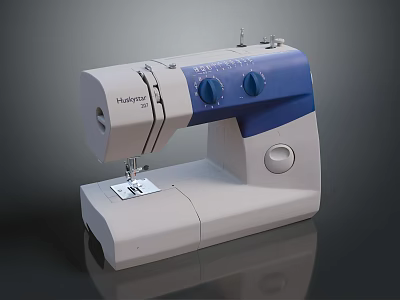 Novelty White And Blue Household Electric Sewing Machine With Functional Design 3d model