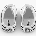 Classic White Canvas Slip On Shoes With Lace Up Design And Black Sole