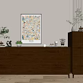 Modern Wood Grain Cabinet Simple Style Cabinet Whole Cabinet Sideboard Balcony Cabinet Storage Cabinet Entrance Cabinet 3d model