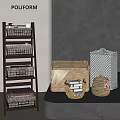 Stylish Bathroom Accessories With Ladder Shelf Storage Baskets And Towels For Organization