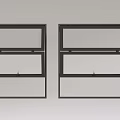 Modern Residential Black Frame Windows With Double Pane Glass And Symmetrical Design