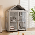 Solid Wood Cat House Cat Villa 3d model