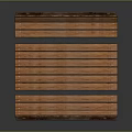 Wooden Slatted Table And Bench Set With Sturdy Structure For Indoor Outdoor Use