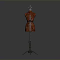 Durable Hardware Tools Metal Stand Supporting Red Dress Form In Dark Setting