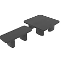 Modern Gray Wooden Coffee Tables With Square Top And Block Legs Design