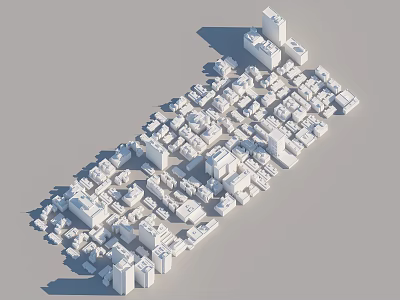 White Modern Urban Building Complex With Densely Arranged Structures And Neat Layout 3d model