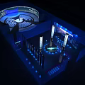 Blue Toned Tech Stage For Future Beijing Event 3d model