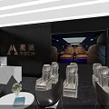 Modern 4S Automobile Dealership Showroom With Display Cars And Glass Front Design