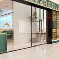 Modern Hotpot Restaurant Interior With Green Orange Decor Booth Seats And Pendant Lights
