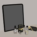 Elegant Perfume Cosmetics Display With Mirror Gift Boxes And Candle 3d model