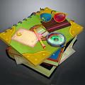Essential Daily Life Supplies With Notebook Magnifying Glass Glasses Pencil And Note