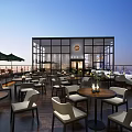 Modern Restaurant Open Kitchen Interior With Stylish Design And Dining Area