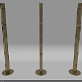 Three Golden Floor Lamps with Modern Column Design and Stacked Structure