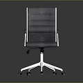 Modern Gray Padded Office Chair With Armrests Metal Frame And Five Wheel Base