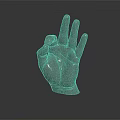 Artistic Bronze Hand Sculpture Displaying Peace Sign Gesture With Glossy Surface