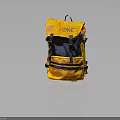 Trendy Yellow Backpack With ONE Logo Black Straps And Zipper Compartments For Daily Use