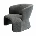 Comfortable Gray Fabric Lounge Chair with Modern Design and Matching Ottoman