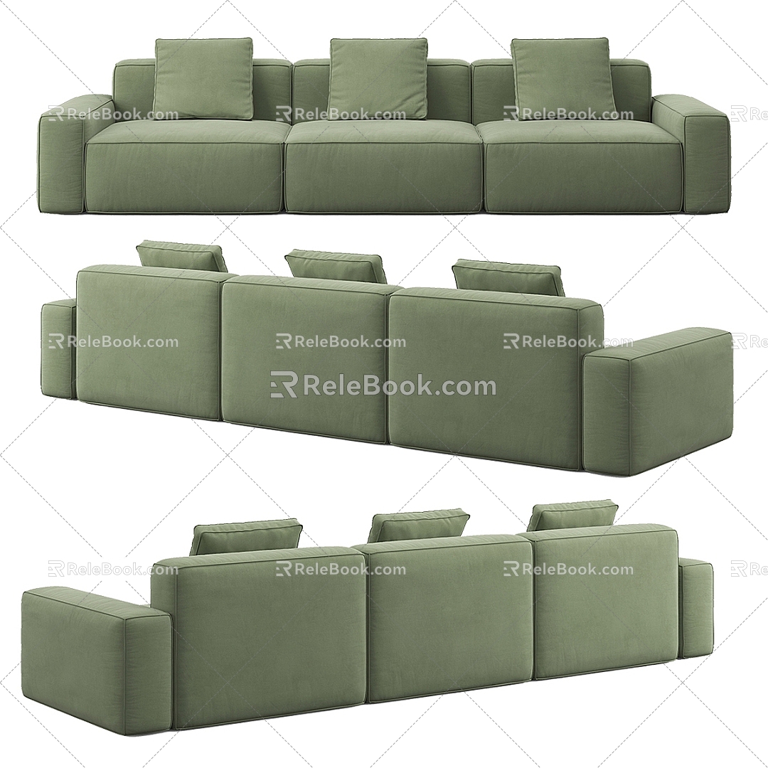 Simple Living Room Sofa Sofa Simple Sofa Pillow Living Room Sofa Double Sofa 3d model