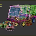 Green Street Sweeper Truck With Blue Windows Yellow Sweeping Brushes City Clean Logo And Warning Light