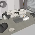 Modern Sofa Coffee Table Combination Sofa 3d model