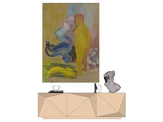 Modern Oil Painting Hanging Painting Decorative Painting Art Painting Decorative Cabinet 3d model