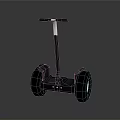Modern Black Electric Self Balancing Scooter With Large Wheels And Handlebar 3d model