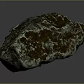 Natural Stone Rock with Green Brown Patterns and Rough Surface Texture 3d model