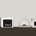 Folia modern fireplace flame stove 3d model