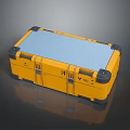 Durable Yellow Hard Shell Toolbox with Blue Lid for Hardware Tools Storage 3d model