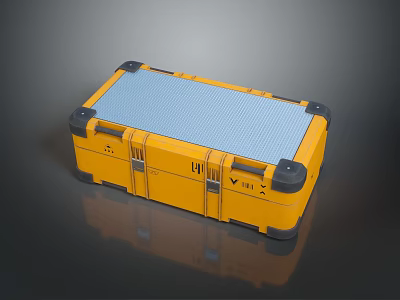 Durable Yellow Hard Shell Toolbox with Blue Lid for Hardware Tools Storage 3d model