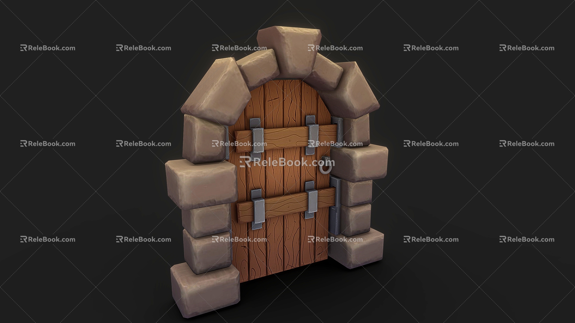 Stone Gate Gate Door Cartoon Door Prison Door Wooden Door 3d model