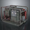 Industrial Generator With Metal Frame Control Panel Gauges And Buttons 3d model