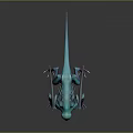 3D Rendered Fantasy Creature With Blue Purple Body Wings And Sharp Claws