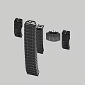Black Audio Speaker Components With Grid Pattern And Circular Control Parts 3d model