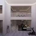 Modern Home Theater Interior With Leather Sofa Projector Area Rug And Floor Lamp