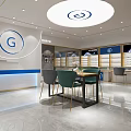 Modern Eyewear Specialty Store Interior With Display Screens Counter And Seating Area